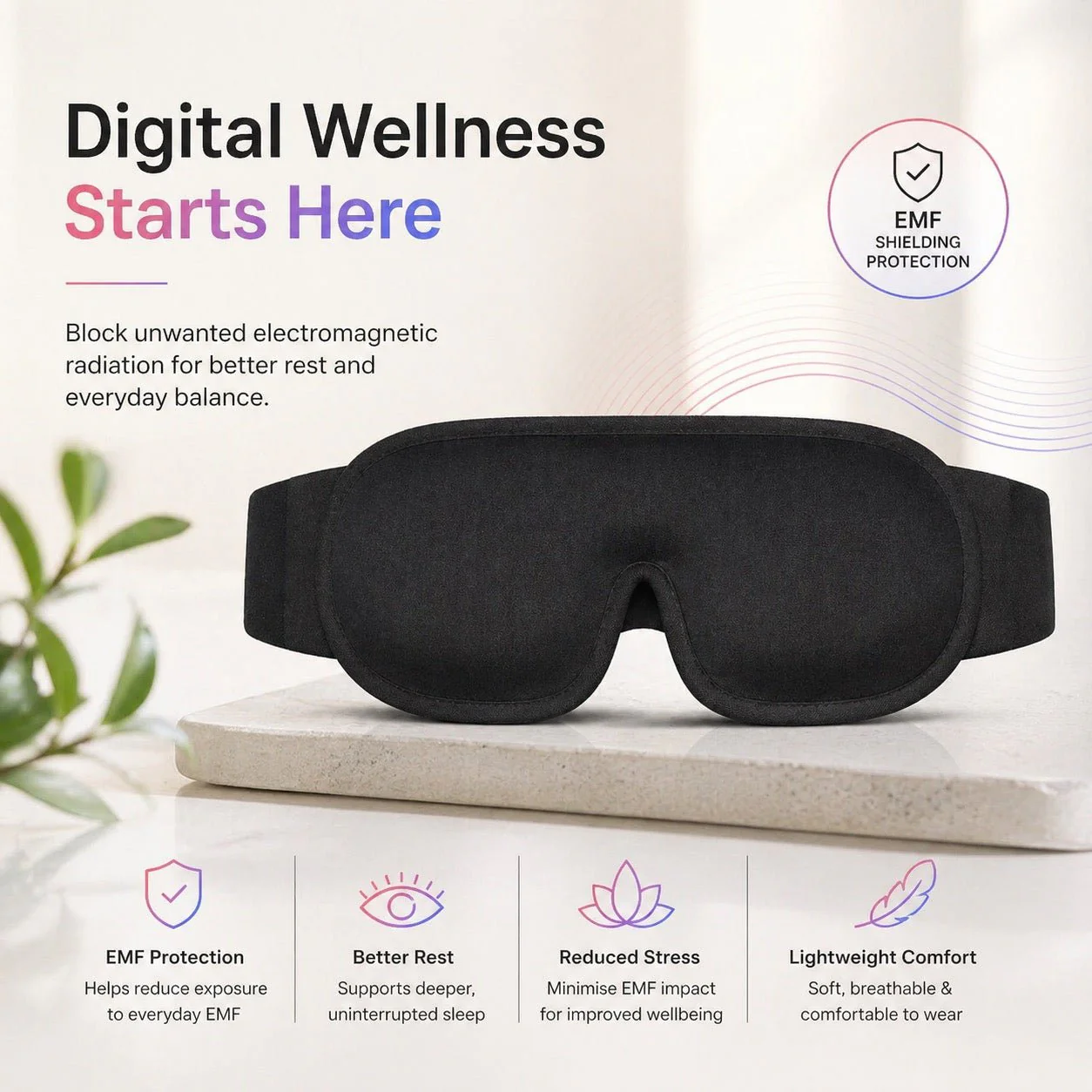 DefenderShield® Premium EMF Protection Sleep Mask - Image 3
