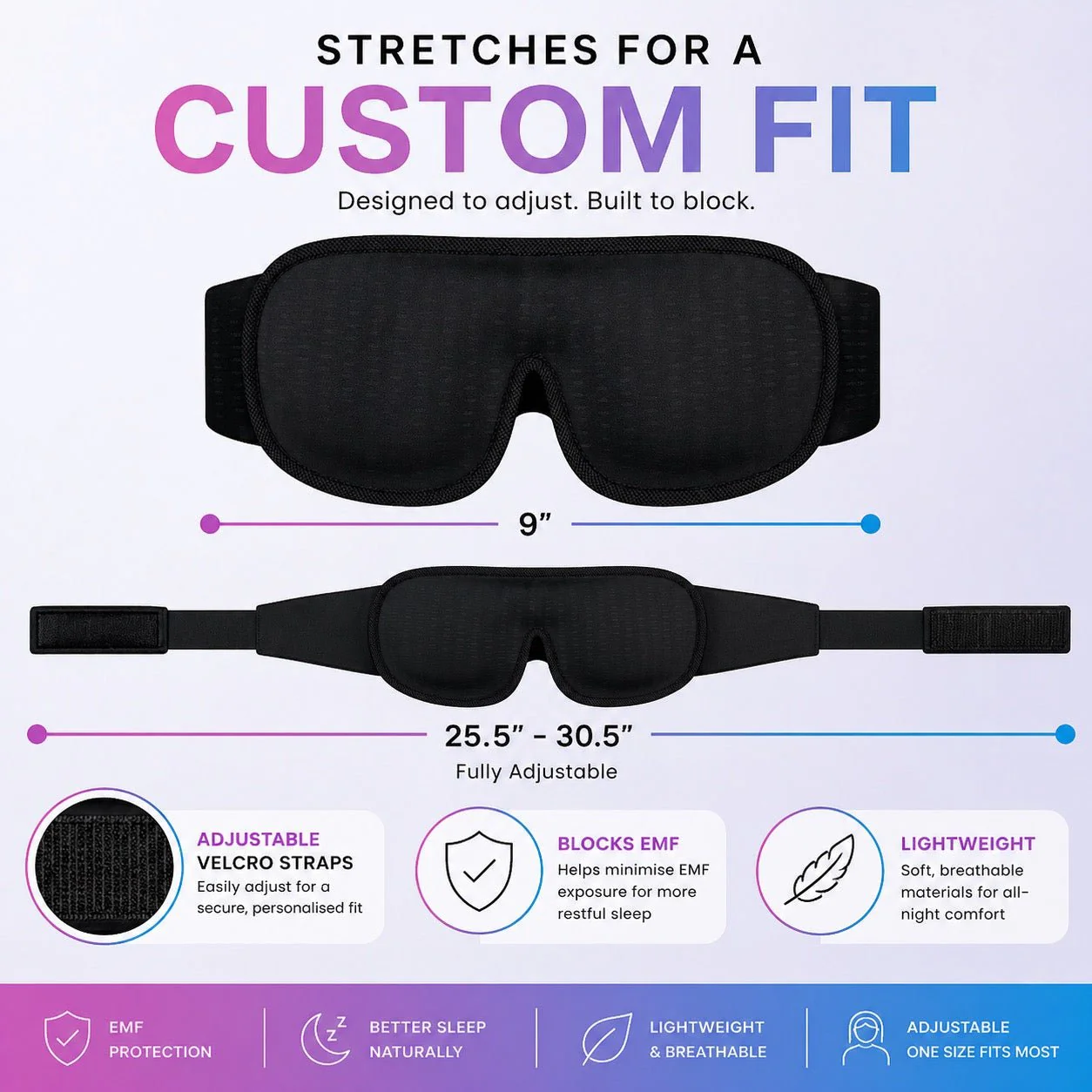 DefenderShield® Premium EMF Protection Sleep Mask - Image 5