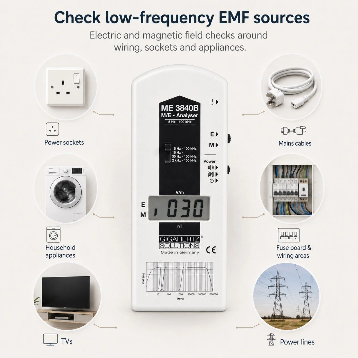 VLF ELF Tester Low Frequency EMF Meter ME3840B 5Hz-100,000Hz - Image 5